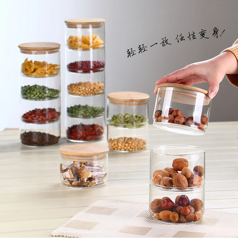 Food Storage Set Glass - Yeni 1200 Ml 3 Katmanlı Cam