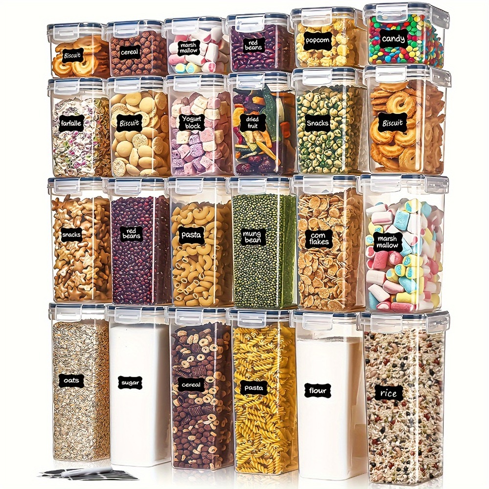 Food Storage Cabinet For Kitchen - 24 adet gıda saklama kapları 12