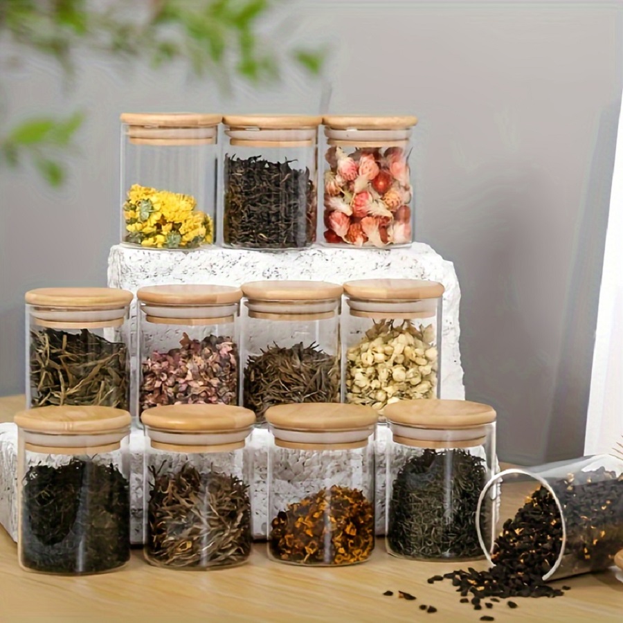 Food Storage Set Glass - 12 adet/takım hava geçirmez cam kavanozlar