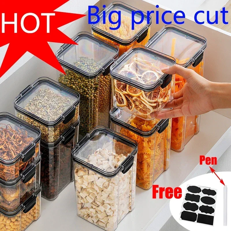 Food Storage Jar Set - 460-1800 ml Setleri Istiflenebilir Mutfak Mühürlü