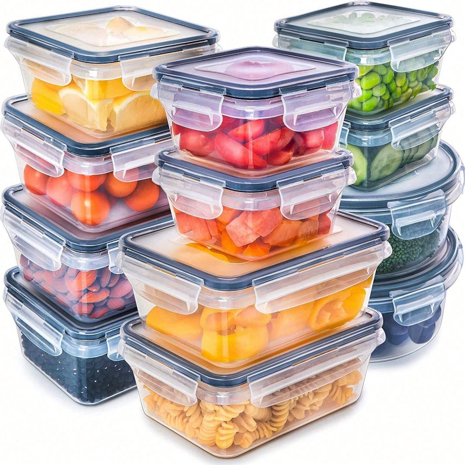 Food Storage Lunch Box - 12 Plastik Mühürlü Gıda Saklama Kutusu,