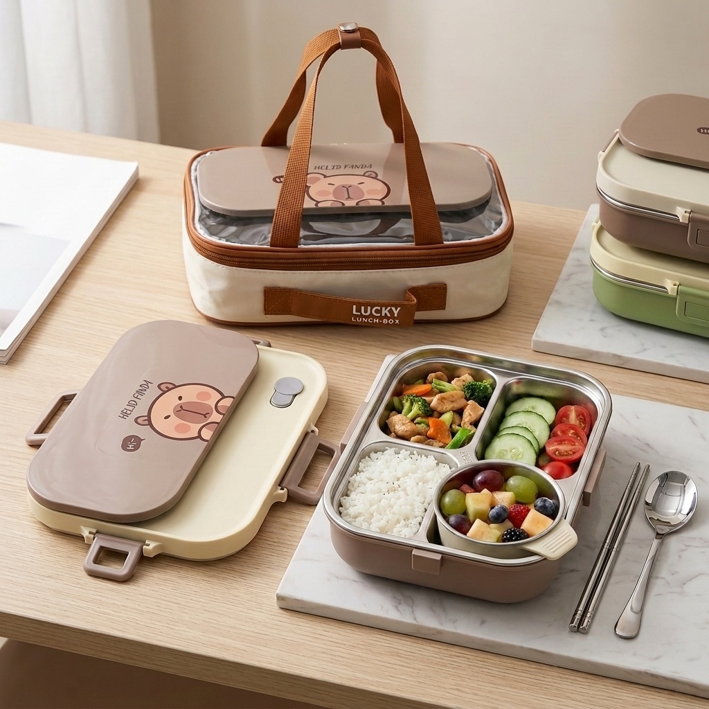 Food Storage Jar Set - 304 Paslanmaz Çelik Bento Öğle Yemeği