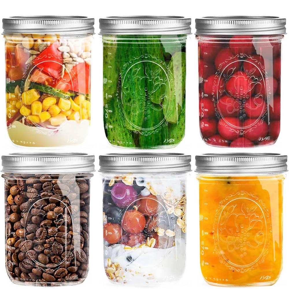 Mason Jar Wide Mouth - 16oz Geniş Ağızlı Mason Kavanozları, Metal