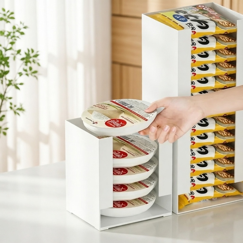 Food Storage Cabinet For Kitchen - İstiflenebilir Mutfak Düzenleyici, Hazır Noodle Kapları
