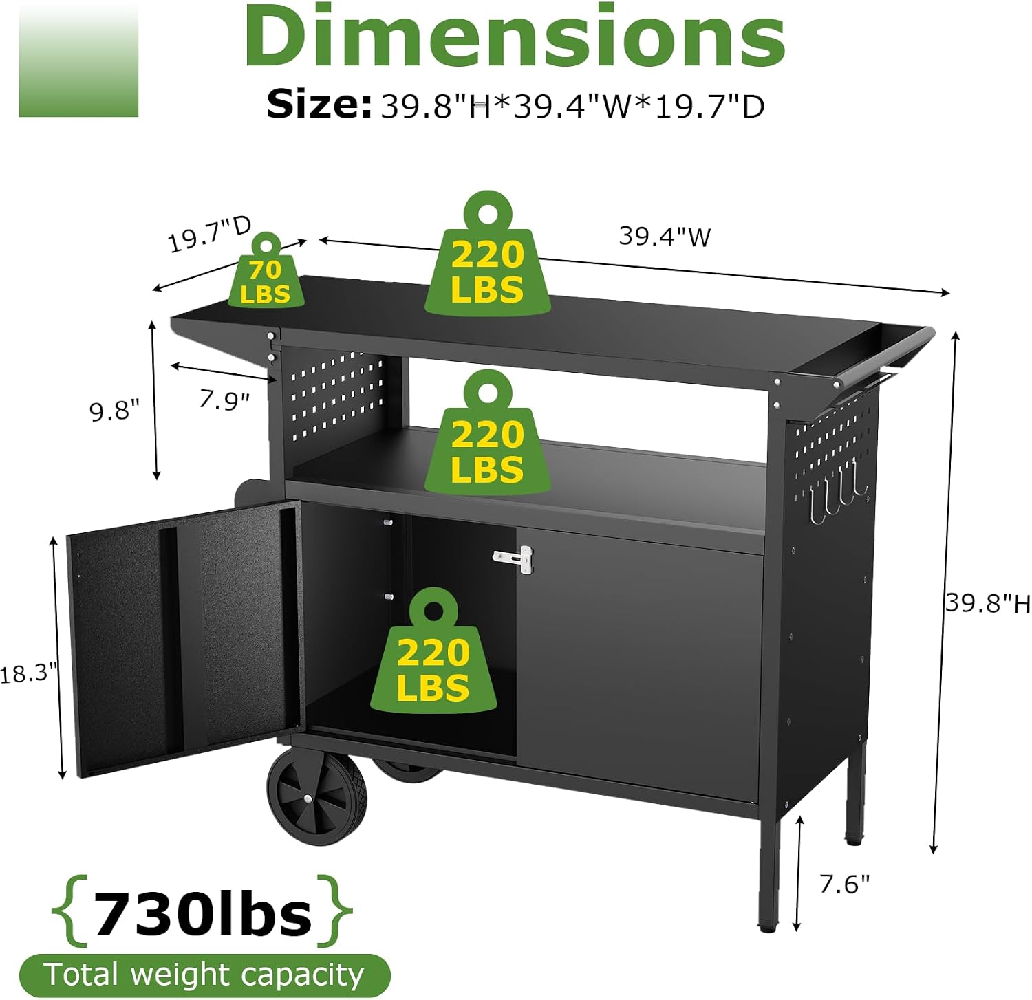 Açık Hava Izgara Arabası Masas - Food Storage With Wheels incelemesi ve fiyatı