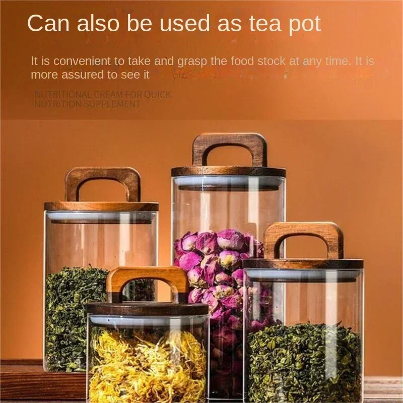 800-2100 ml Ahşap Kapaklı Cam  - Food Storage Glass Container Set incelemesi ve fiyatı