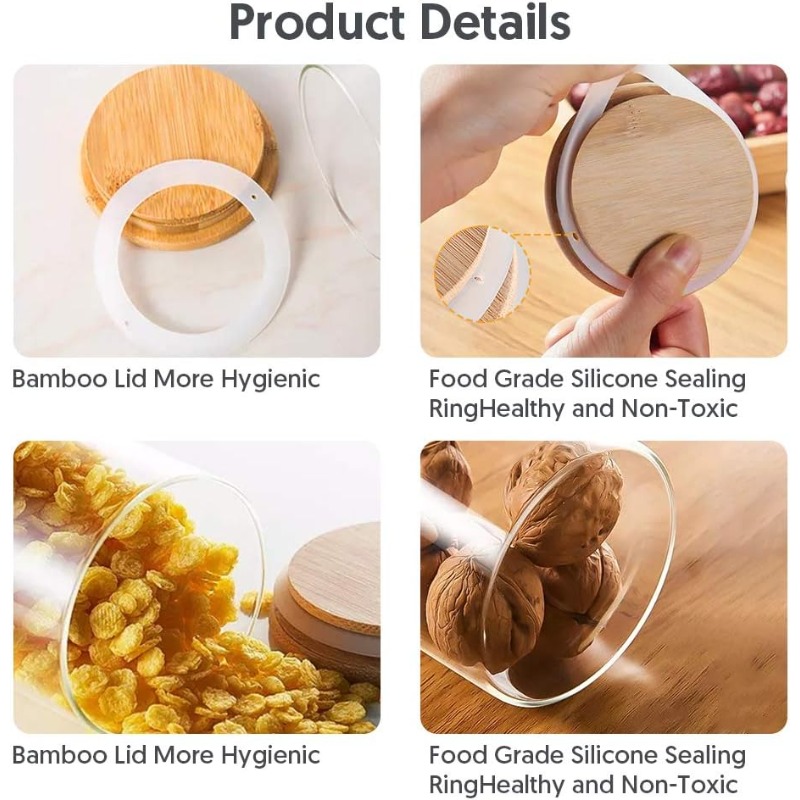 12'li Cam Kavanoz Seti, Bambu  - Food Storage Set Glass incelemesi ve fiyatı