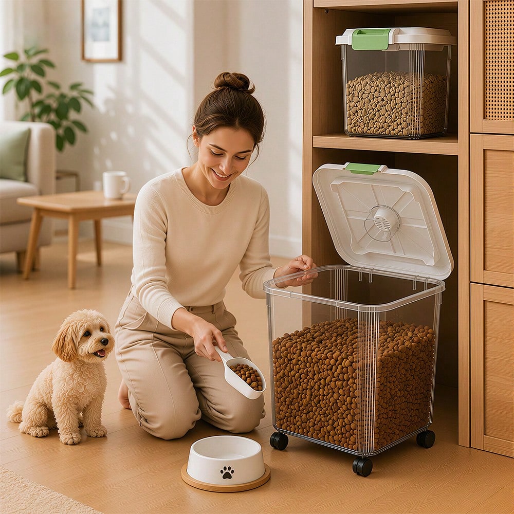 2 Adet Büyük ve Orta Boy Evcil - Food Storage With Wheels incelemesi ve fiyatı