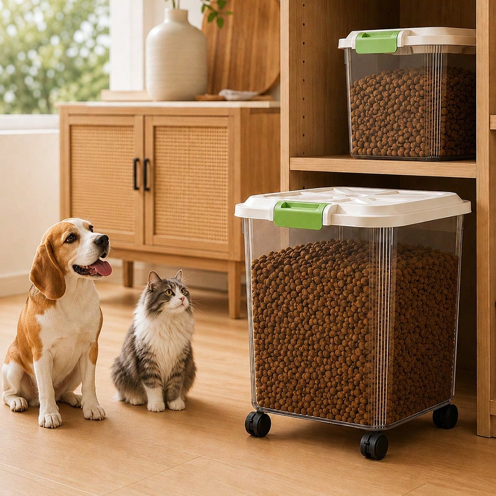 2 Adet Büyük ve Orta Boy Evcil - Food Storage With Wheels incelemesi ve fiyatı