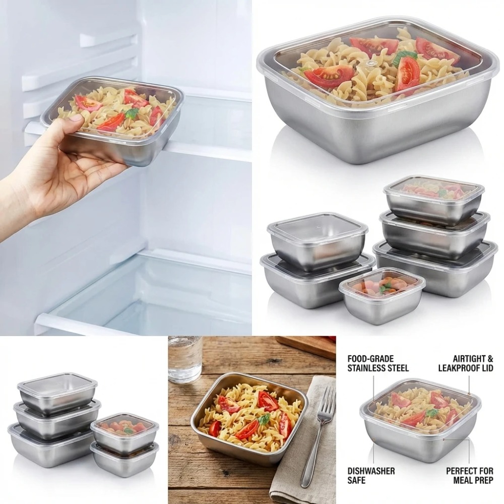 6 Adet Paslanmaz Çelik Gıda Sa - Food Storage Lunch Box incelemesi ve fiyatı