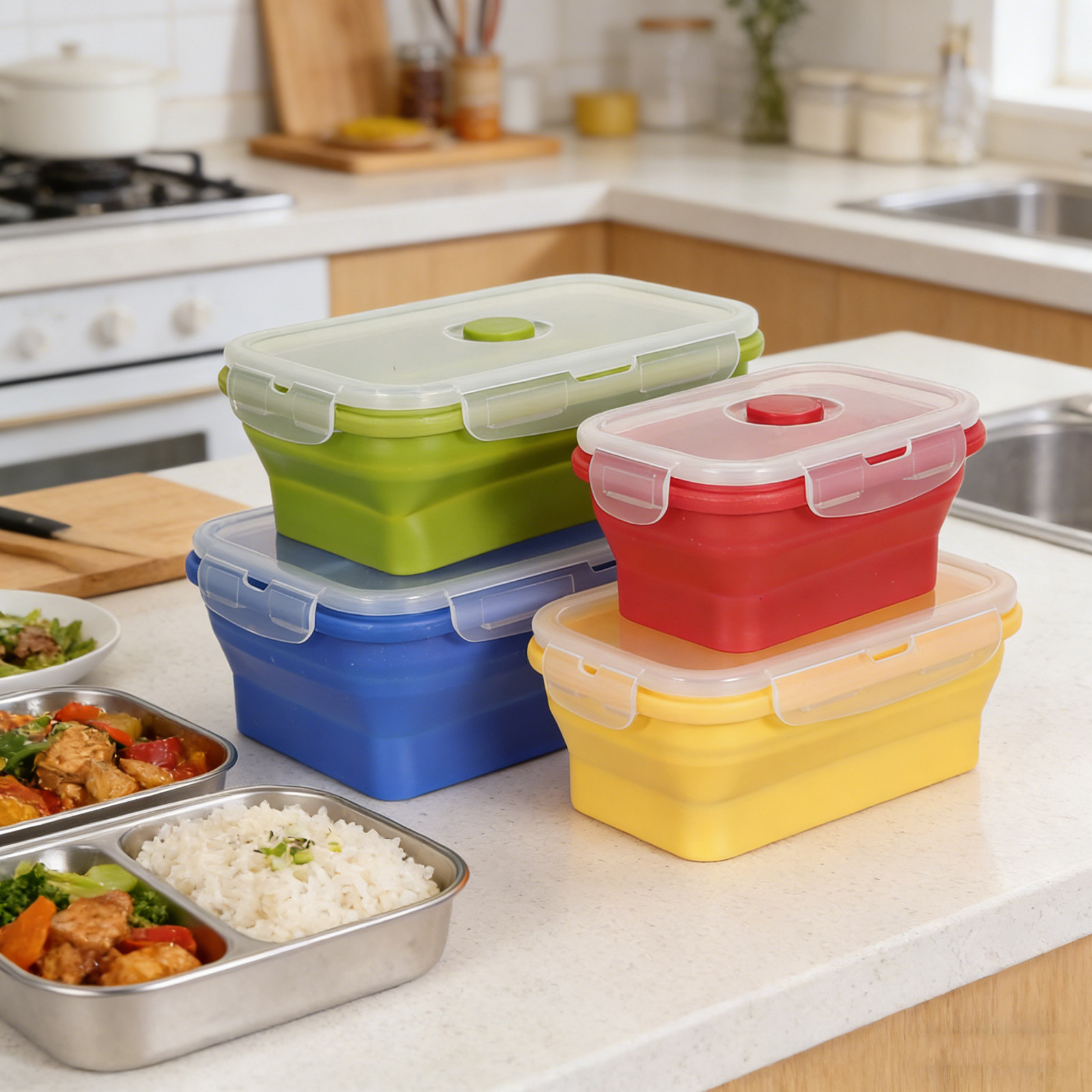 4 Adet Katlanabilir Silikon Öğ - Food Storage Safe incelemesi ve fiyatı