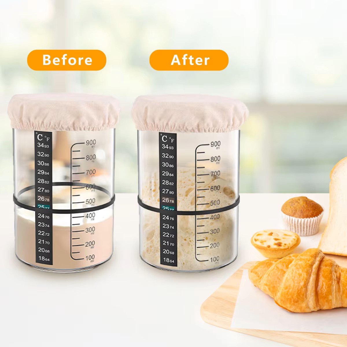 1500/900ml Ekşi Mayalı Hamur B - Food Storage Jar Set incelemesi ve fiyatı