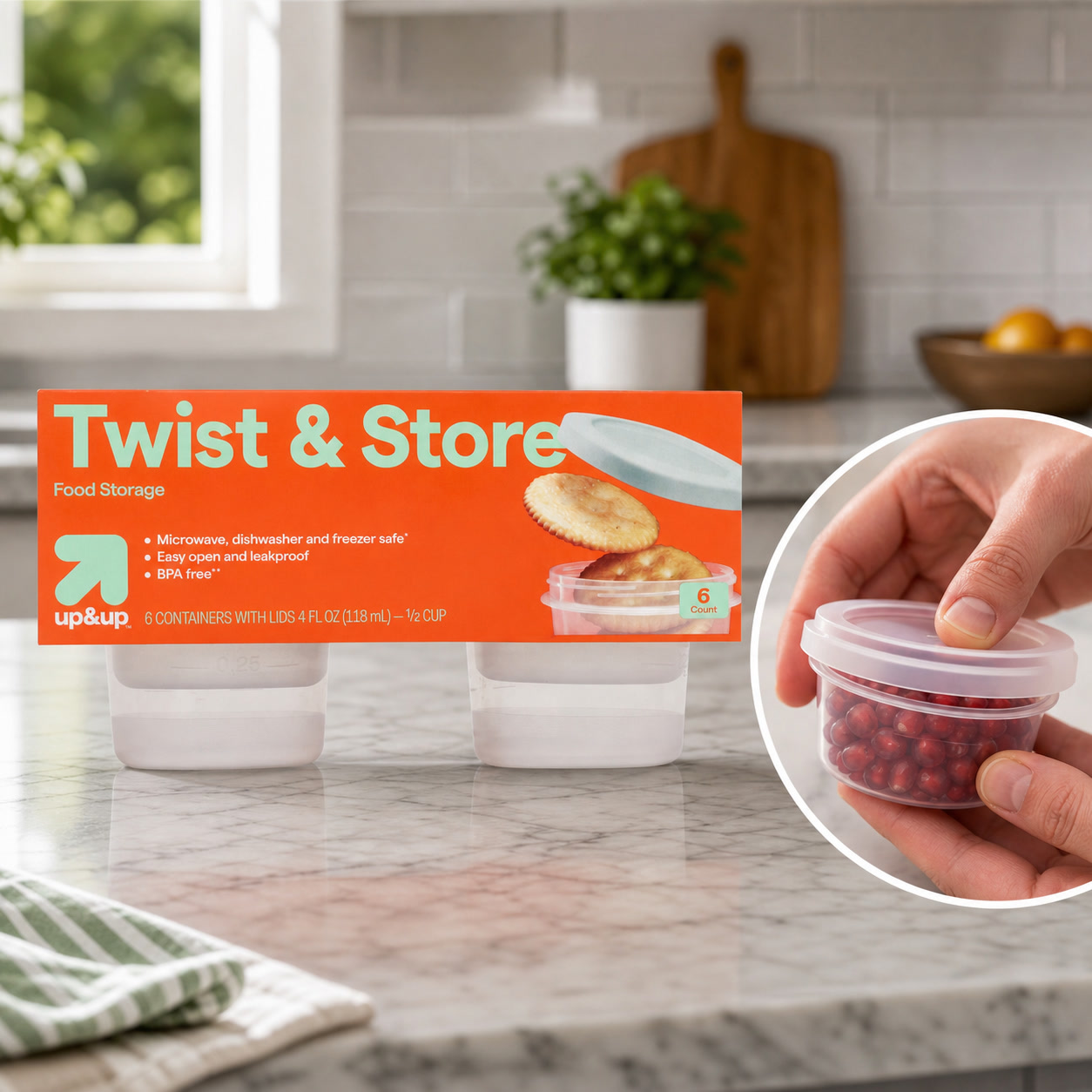 6 adet Yuvarlak Çevirmeli Kili - Food Storage Meal Prep incelemesi ve fiyatı